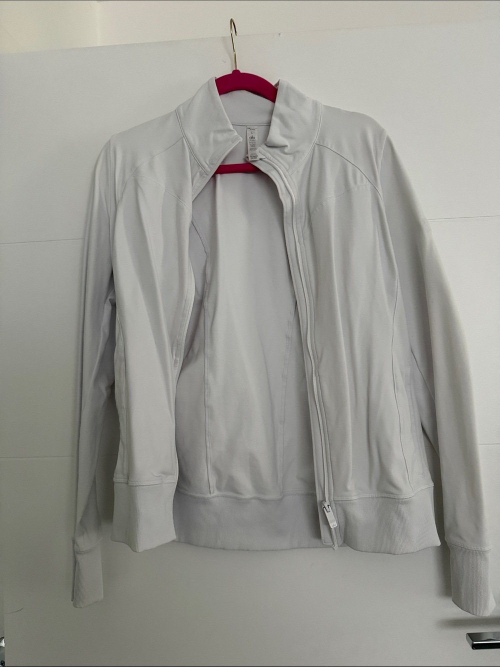 ALO Yoga Light Gray Zip-Up Bomber Jacket